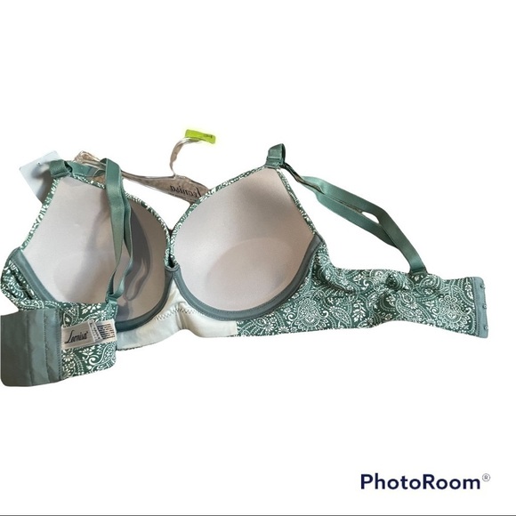 𝅺leonisa green and white padded bra 34B - Picture 8 of 9